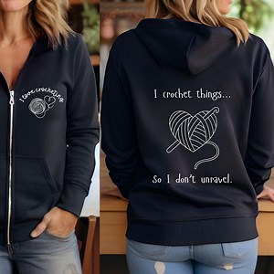 Crocheting Zipper Hoodie, Zip up Hoodie, Crochet Sweatshirt, Crocheting Shirt, Crochet All Day, Crochet Lover Gift, Gift for Crochet Lovers - Etsy