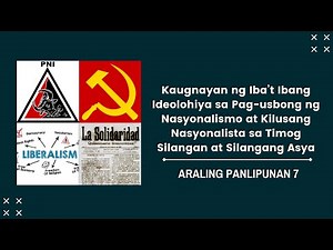 Kaugnayan ng mga Ideolohiya sa mga Kilusang Nasyonalista sa Timog Silangan at Silangang Asya