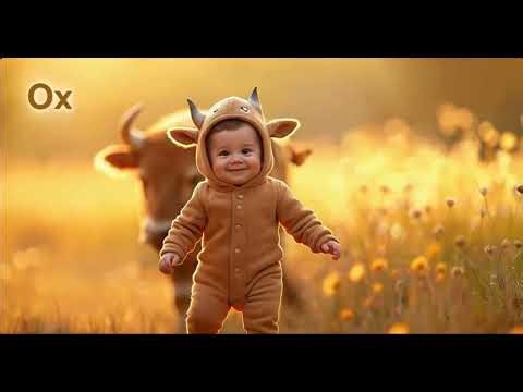 O is for Ox 🐂| Baby Learns to Walk Strong and Steady