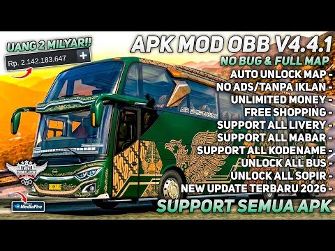 UPDATE APK OBB BUSSID V4.4.1 UNLIMITED MONEY TERBARU | SUPPORT SEMUA KODENAME & FULL MAP