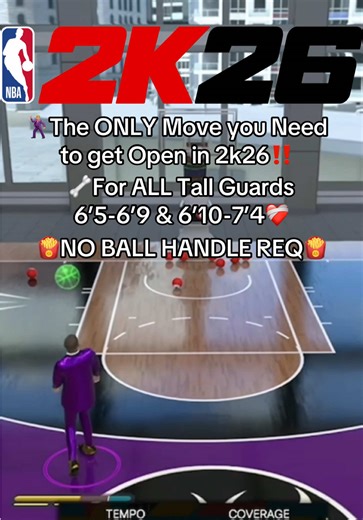 This is the BEST & ONLY move you need to get Open in NBA 2k26🕺🏼🦴 Every Tall Guard Dribble Tutorial 6’5 - 6’9 & 6’10 - 7’4 ‼️ KD Go-To Shot Iso Tut 🚶‍♂️No Ball Handle Requirement needed, so great for Low Ball Handle Builds❤️‍🩹 #2k #2kcommmunity #dribble #tutorials #fyp
