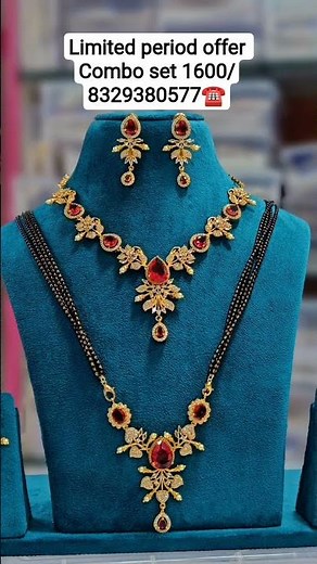 Combo set A D Mangalsutra and Necklace both with earrings free shipping #explore#viral#video#shorts