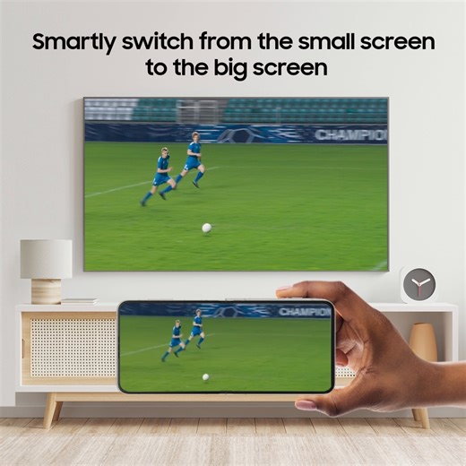 Does your streaming platform only allow one device? No wahala! #SmartView has got you. You can connect your #GalaxyZFlip5 to your #Samsung Smart TV 😉, and for a more intimate yet immersive experience, connect your device to #GalaxyBuds2Pro. Now that’s Smart Entertainment. Discover more: https://bit.ly/4a0CNpu | Samsung