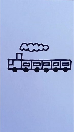 How to Draw a Simple Train 🚂✨ #howtodraw #drawingtutorial #easydrawing #traindrawing #cartoondrawing