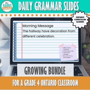 Grade 4 Daily Grammar Slides | Whole Year | Growing Bundle