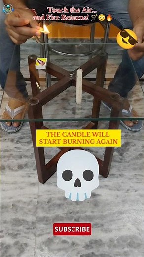 Touch the Air… and Fire Returns! 🪄😳🔥 #science #experiment #shorts