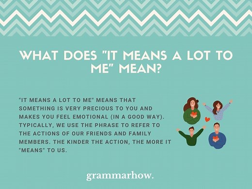"It Means A Lot To Me" - Meaning Explained (Helpful Examples)