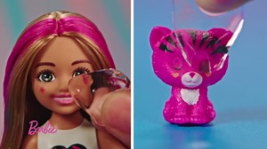 Barbie Cutie Reveal Chelsea Small Doll, Jungle Series Monkey Plush Costume, 7 Surprises Including Mini Pet & Color Change