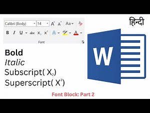 Font Block: How To Bold, Italic, Subscript and Superscript | MS Word Tutorials | Acme Collins School