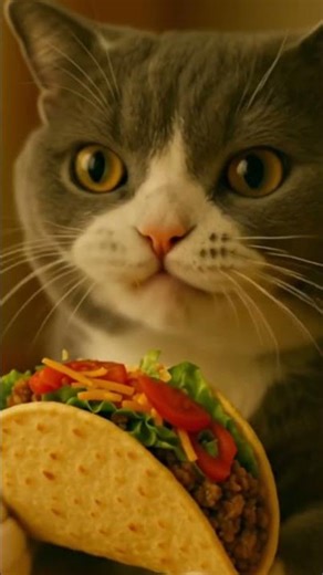 When a Cat Eats a Taco… 😼🌮 #shorts #tacos #asmr #eatingasmr #cat #cute #viralfood #trending #food