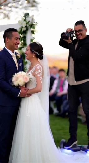 Hoverboard wedding footage is actually genius #wedding #weddingphotography #weddinghacks