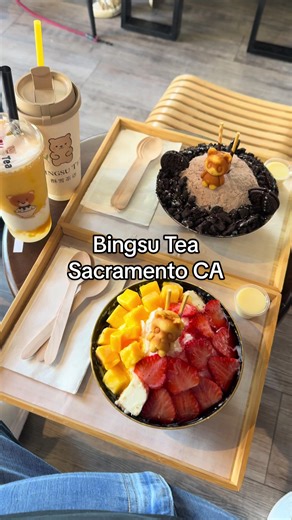 Bingsu Tea in Sacramento, CA (Natomas) is a huge hit with the kids! They have delicious and cute bingsu, a wide variety of boba tea drinks, and yummy snacks! Plus we loved the bear decor! #sacramento #bingsu #bobatea #sacramentofoodie #saceats