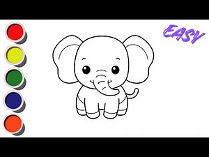 Elephant Drawing easy for kids | Step-by-Step