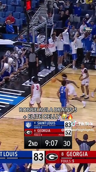 ROBBIE AVILA & SAINT LOUIS CRUSH GEORGIA 🤯🔥🔥 #marchmadness #mbb #robbieavila #saintlouis