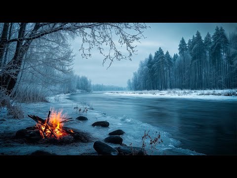 You’re Far from Everything 🔥 Winter Campfire Crackling Fire and Deep Forest Ambience