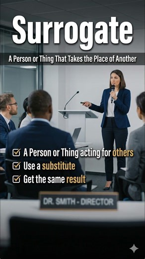 Surrogate meaning — A person or thing that takes the place of another