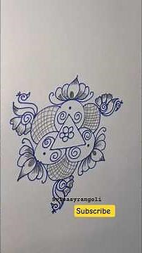 Beautiful Free Hand Rangoli Design | Easy & Attractive Rangoli for Beginners | Simple Rangoli Art