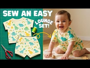 Sew EASY Baby & Kids Summer Lounge / Pajamas Set! Beginner Shorts + Shirt Tutorial (+ PDF Pattern!)