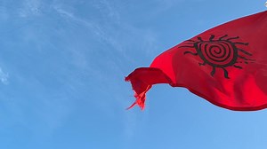 Flag, Red, Waving. Free Stock Video