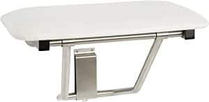 Seachrome 22" Wall Mount White Padded Folding Shower Bench Seat for Inside Shower