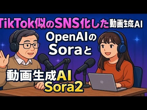 【AI･Podcast解説】TikTok似のSNS化した動画生成AIのOpenAIのSoraと動画生成AI｢Sora2｣