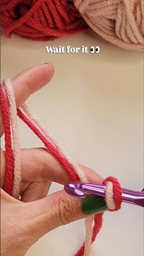 Wait for it 👀 | Two-Color I-Cord Crochet #beginnersstitch