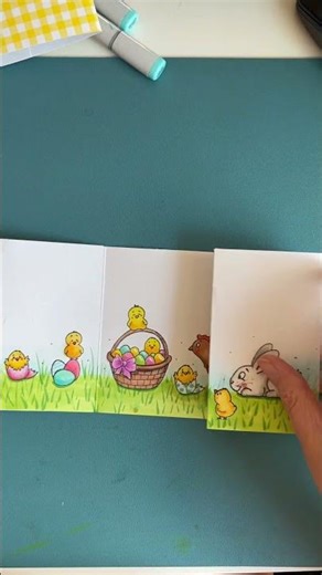 Handmade Easter Card with the Chicks and Bunnies Clear Stamp Set by Gerda Steiner