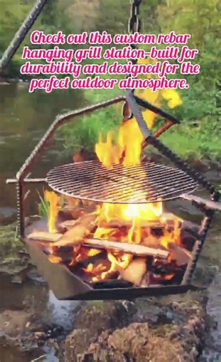 DIY Heavy-Duty Rebar Hanging Fire Pit & Grill | Ultimate Outdoor Cooking Setup