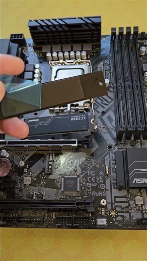 Sticker on the SSD heatsink! #pcbuild #intel #nvidia