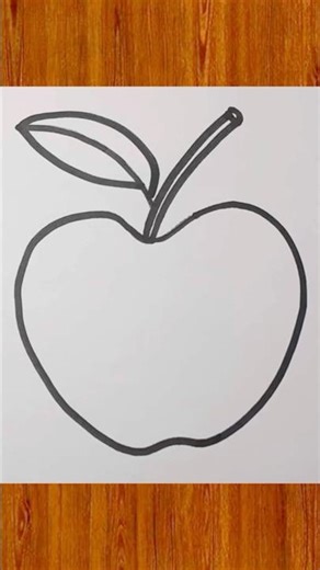 Easy Apple Drawing 🍎 | Simple Drawing Step by Step