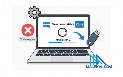 Forcer la mise à jour Windows 11 en 25H2 sur un PC non compatible (sans TPM)