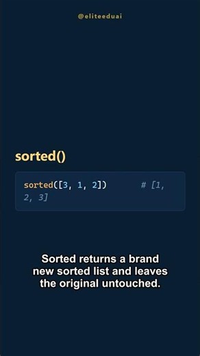 Python sorted() & key= in 40 Seconds 🐍 #python #coding