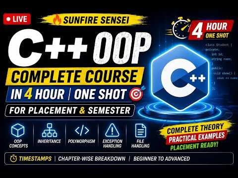 C++ OOP Complete Course | One Shot Tutorial for Placement & Semester 2026