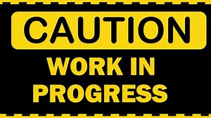 Caution work in progress animated warning sign