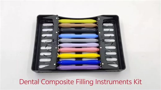 10pc/set Dental Composite Material Dental Filling Instruments Resin Filler Kit Silicone Handle