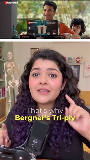 Dr. Tanaya | MBBS, MSc (Oxon), FRSPH on Instagram: "Sare cookware heat pe same tarike se respond nahi karte. The material, the layers, the design sab matter karta hai. Aur wahin pe @bergnerindia Tri-Ply cookware stands out! Tri-Ply construction mein aluminum core heat conduction ke liye use hota hai, but it’s safely sealed between two layers of stainless steel. Iska matlab? Aapka food kabhi bhi uncoated aluminum ke direct contact mein nahi aata. Result: Even heat distribution, minimal hot spots,