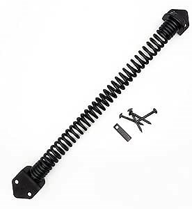 LAJIAOZ Black Hardware Gate Springs Self Closing Outdoor Self Closing Gate Door Spring with Adjustable Tension for Indoor,Outdoor,Wood, Vinyl Fence Gate Latches(Include 4 Screws)