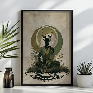 Cernunnos Print: Abstract Celtic God of Nature Art, Framed Poster or Canvas - Etsy