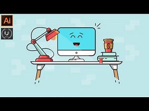 Adobe Illustrator CC Tutorial Flat Design - Happy Workspace Illustration