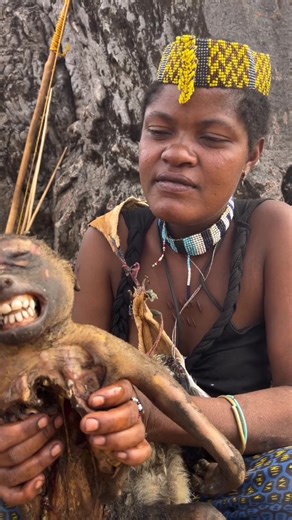 African Hunters Prepare a Monkey Meal — Real Tribal Cooking & Wild Survival Life