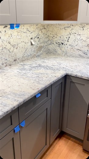 Stone & Tile World, Inc. | White Ice granite installed with full height backsplash for this kitchen renovation project 💕 #stoneandtileworldinc #stone #kitchen... | Instagram