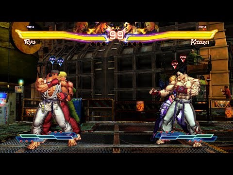 Ryu & Ken vs Kazuya & Nina! Cool CPU Match!