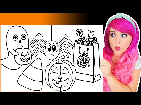 Coloring Cute & Spooky Halloween Coloring Pages | Pumpkin, Ghost, Spider, Candy Corn & Treats