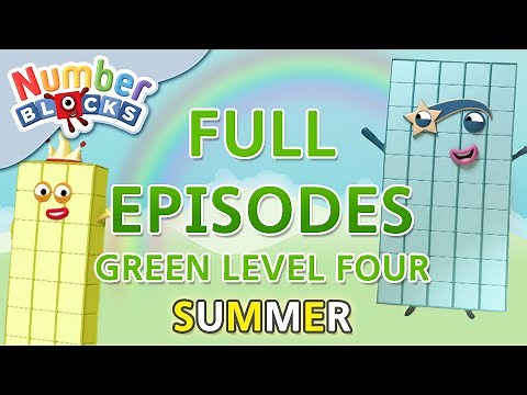 @Numberblocks- #SummerLearning | Green Level Four | Full Episodes 1-3 | Learn to Count #WithMe