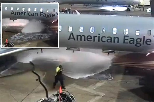 Wild video shows Texas airport worker lose control of fuel hose, spewing highly flammable liquid all over