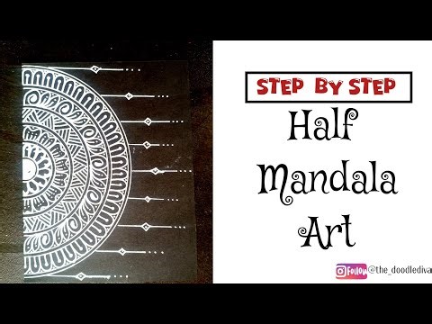 Half Circle Mandala🌈 Art Step-by-step Tutorial🔥#mandala #art #tutorial #easymandala