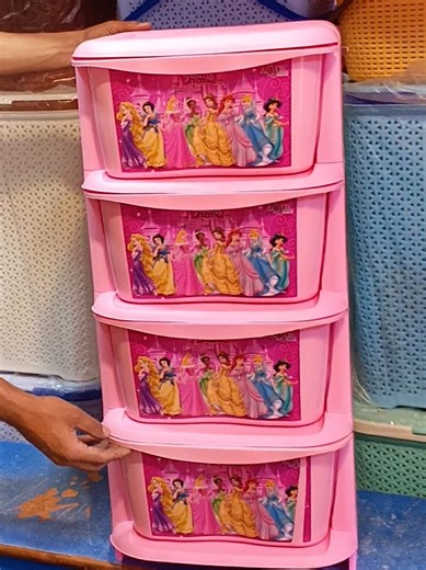 Cute Princess Print Storage Cabinet