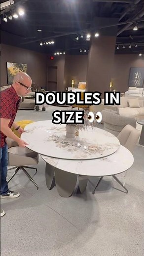 This Table Doubles In Size 👀 #spacesavingfurniture #diningtable #furnituredesign