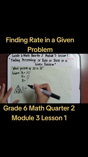 Finding Rate in a Given Problem Grade 6 Math Quarter 2 Module 3 Lesson 1 #maths #mathematics #math #tagalogmath #mathtutorial #elementarymathteachers #elementarymath #math6 #mathematics6 #grade6math #rate