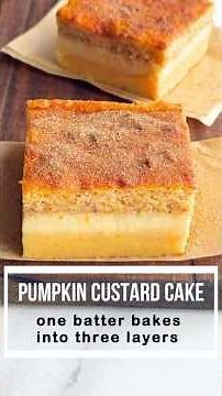 Pumpkin custard cake - one batter, three layers